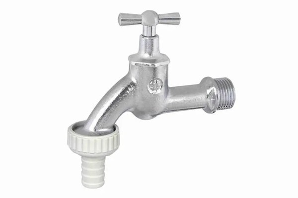 JS Auslaufventil Mit Schlauchverschraubung, Mit Knebel-Oberteil, 1'', Matt Chrom-image