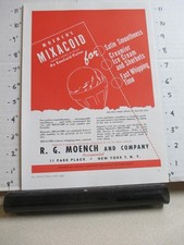 revista anuncio 1946 R. G. MOENCH helado lácteo Mixacoid emulsionante ROJO