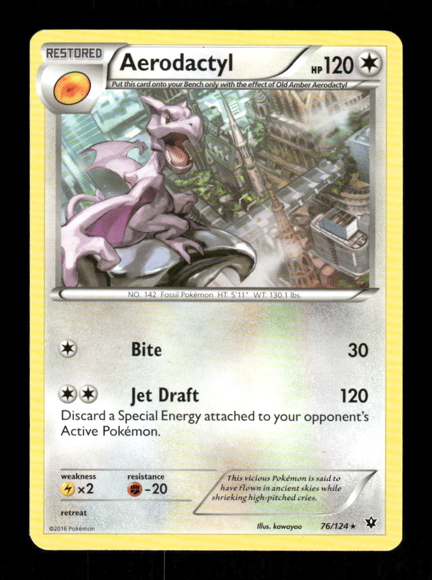Pokemon Aerodactyl Rare XY - Fates Collide 76/124 LP