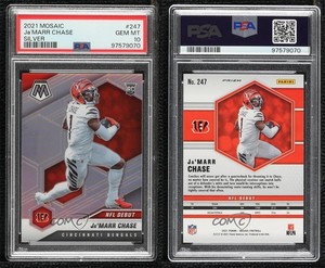 2021 Panini Mosaic NFL Debut Silver Prizm Ja'Marr Chase PSA 10 GEM MT Rookie RC
