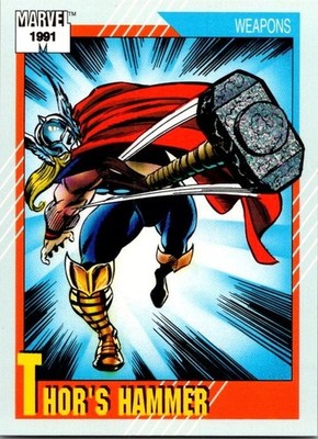 1991 Marvel Impel Universe - Weapons - Thor's Hammer #128