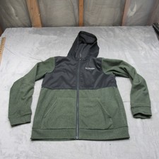 Columbia Jacket Boys Large 14/16 Green Fleece Hoodie Steens Mountain Overlay