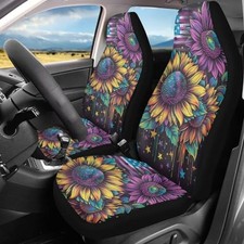 Sunflower Star Print Car Seat Covers for Sunflower Star American Flag - Purple