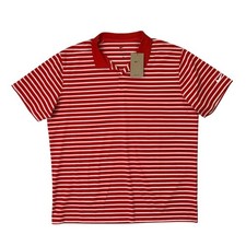 Nike Polo Shirt Men Extra Large Red White Golf DriFit Victory Stripe Performance