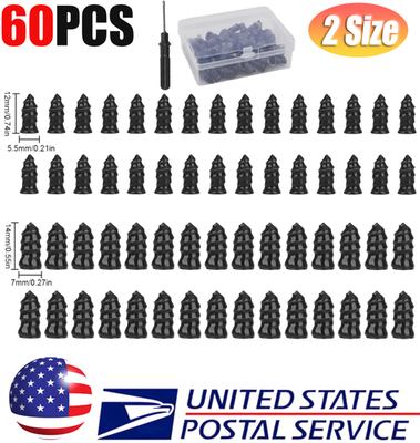 #ad 60PCS Car Vacuum Tire Repair Nail Rubber Screw Nails Screwdriver Tool Set w Box $9.29