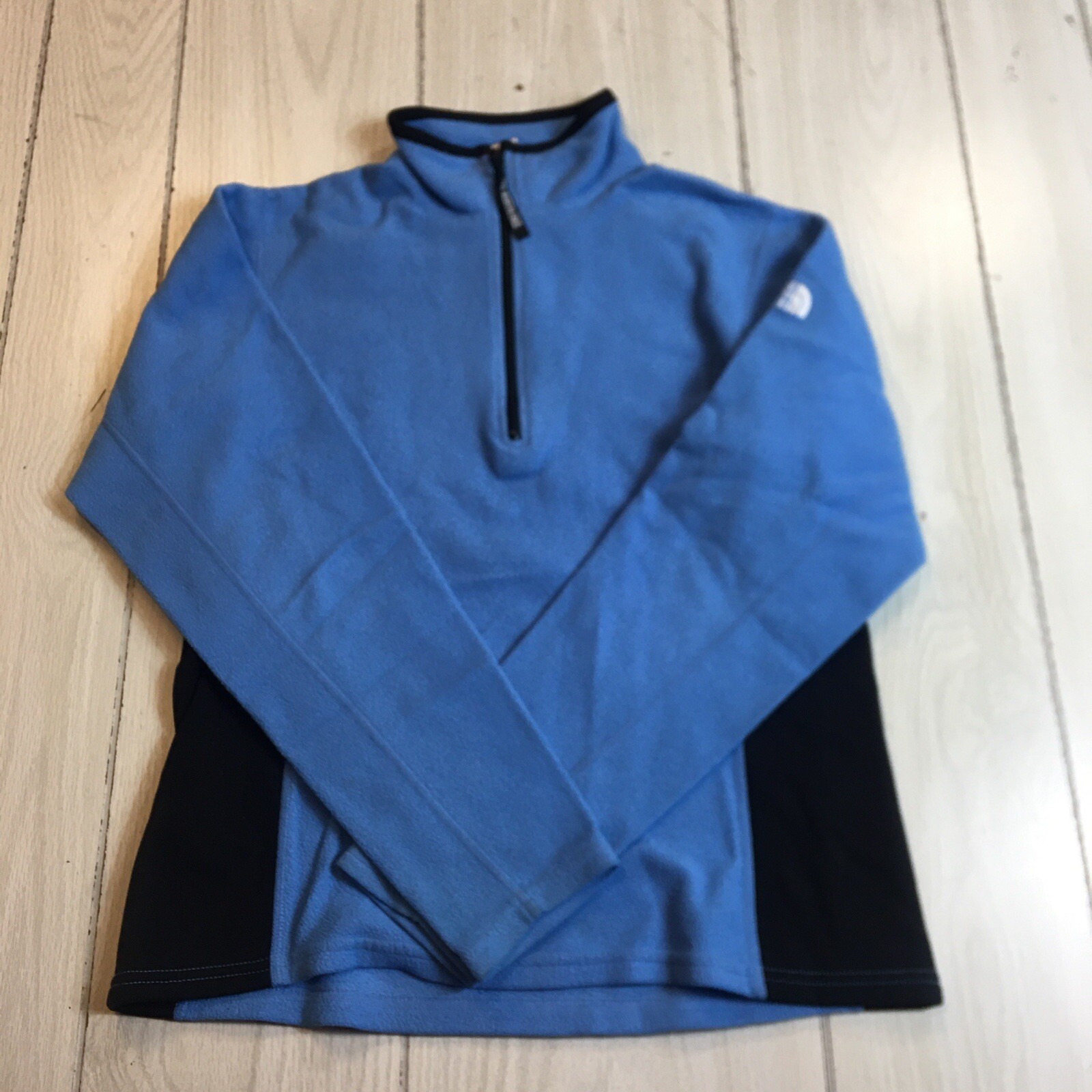 The North Face Womens Lightweight Fleece Quarter Zip Sweatshirt Blue Size M