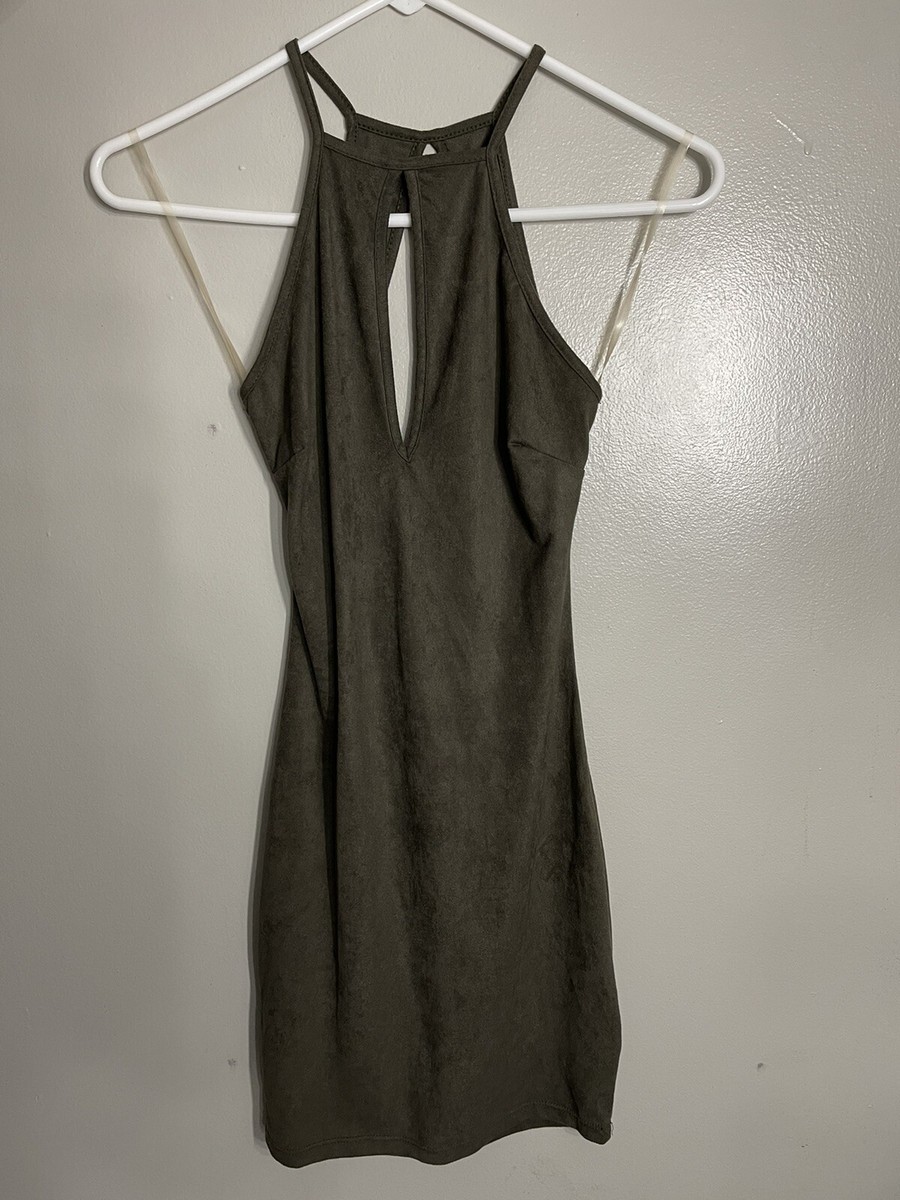 grey suede mini dress boohoo Women's Suede Cap Sleeve Mini Dress