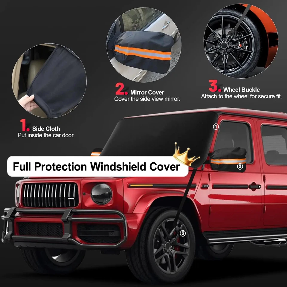 Снежный чехол на лобовое стекло Chevy Colorado защита от мороза льда с крышками боковых зеркал - Изображение 4 из 4