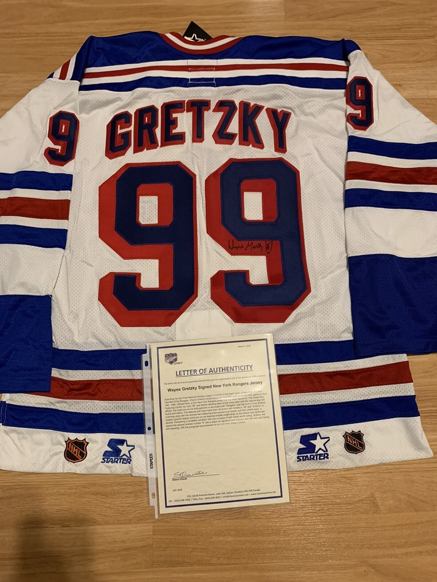 Signed Tag WAYNE GRETZKY NEW YORK RANGERS JERSEY AUTOGRAPH NWT