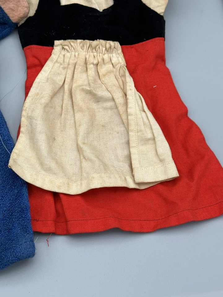 Lote de 2 títeres de mano Kersa vintage Alemania fieltro rojo Caperucita y príncipe? Foto 3 de 4