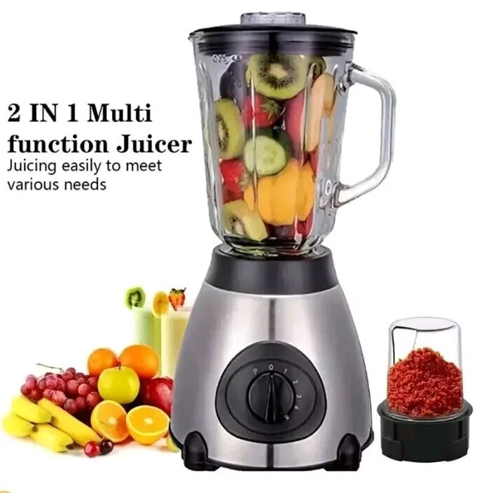 FRULLATORE ELETTRICO 2 IN 1 MACINA CAFFE TRITATUTTO 1000 W MIXER FRUTTA 1.5L  - Immagine 2 di 2