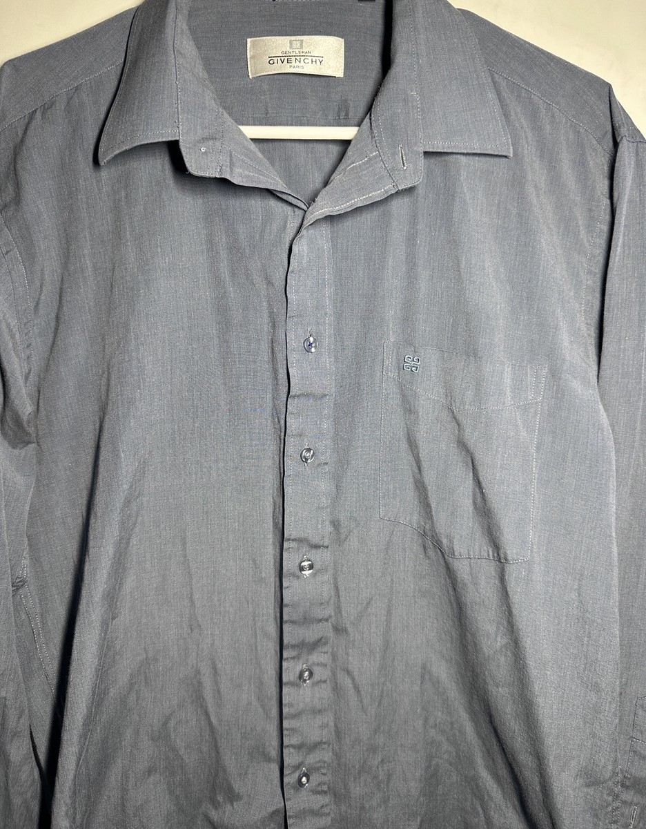 givenchy men's dress shirts Givenchy Monsieur Mens dress shirt 16 32/33 Buttondown green White checked cott