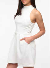 Urban Outfitters Silence + Noise White Mock Neck Embossed Dress Size Medium 