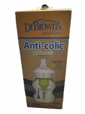 Dr. Brown'S Natural Flow Anti-Colic Options+ Wide-Neck Glass BabyBottle 5 Oz NEW