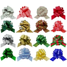 Wrapables Large 5" Christmas Pull Bows, Ribbon Bows (16pcs)