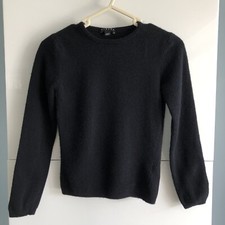 SISLEY Warm 100 Wool Crew-Neck Long Sleeve Sweater Kids Size 4/5 Black, Unisex