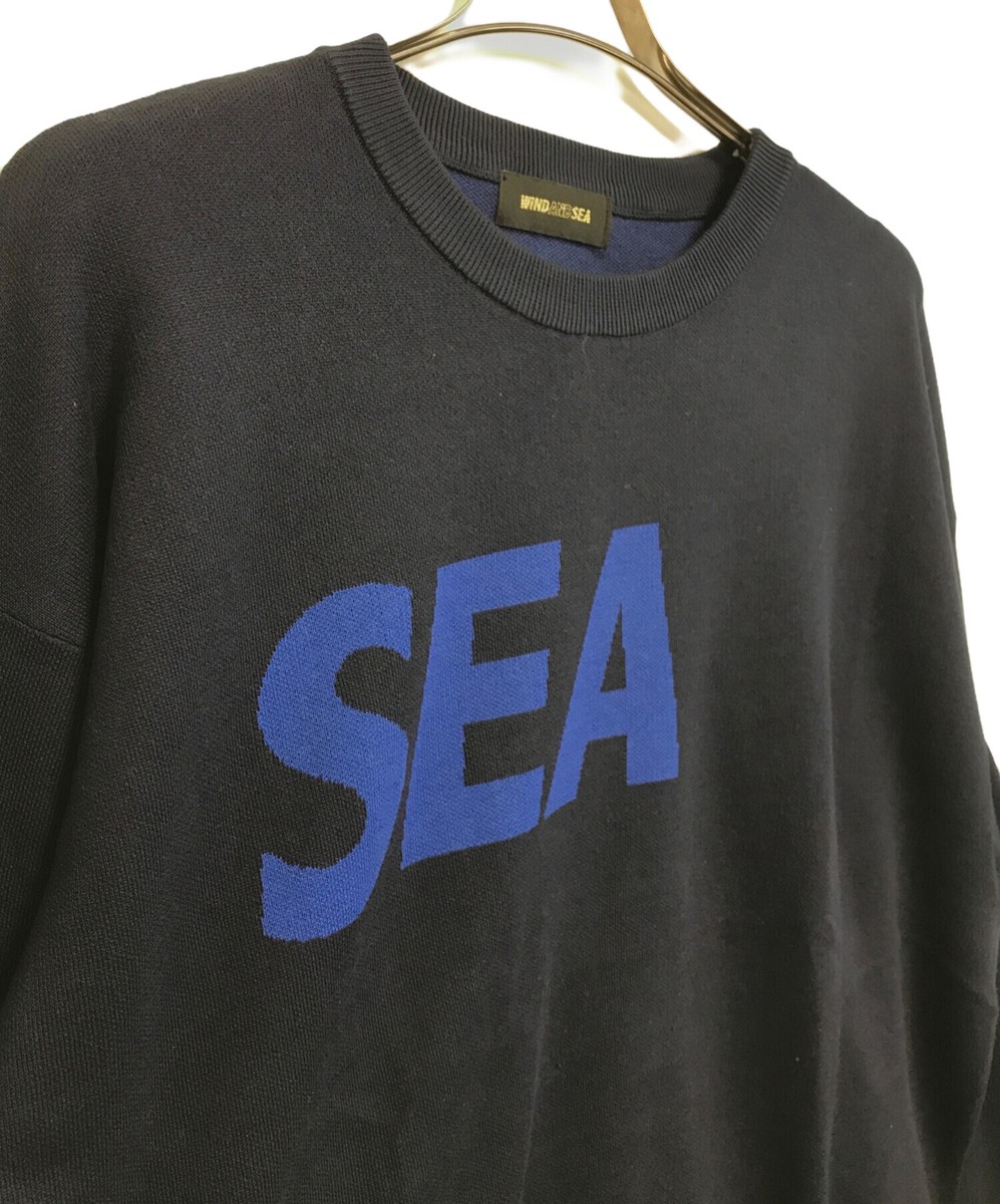 WIND AND SEA SEA Silk Blend Knit navy 新品 【公式通販】