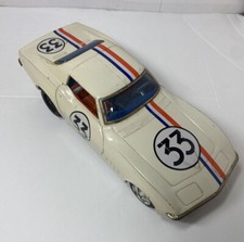 Vintage Taiyo Rusher Stingray Corvette 33 Tin Litho Bump'n Go Toy - 1970's