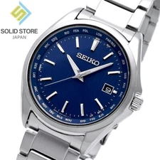 SEIKO SELECTION SBTM289 Titanium Radio Sync Solar Watch Blue Dial 39.5mm