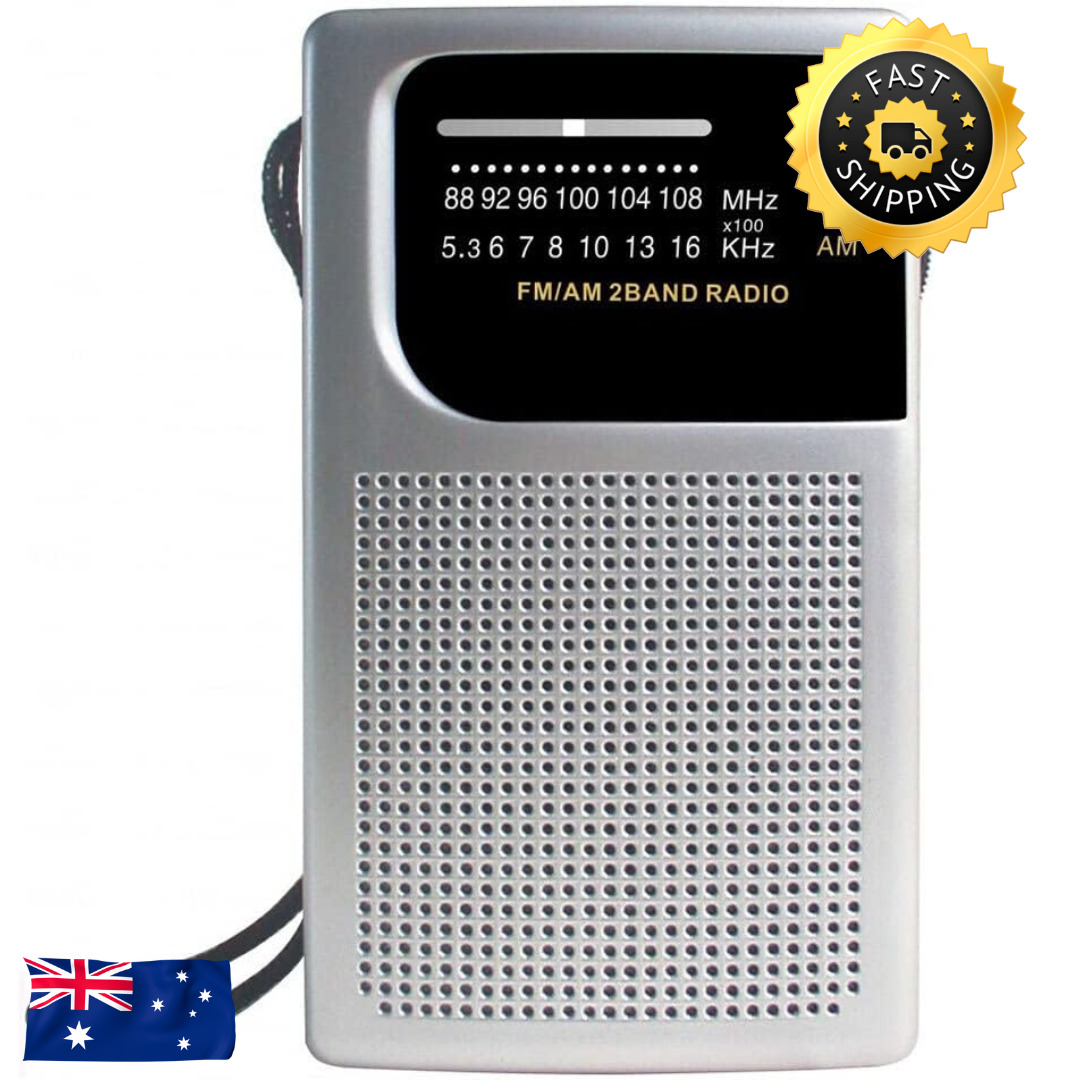 Laser SPK-PR1018 Pocket AM/FM Radio - Portable Transistor Radio with Extendab...