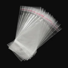 1000pcs Clear OPP Cellophane Bags Hang Hole Self Adhesive Gift Wrapping 100x45mm