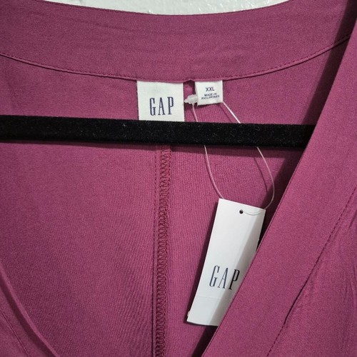 Damen Gap Kleid XXL Lila V-Ausschnitt Kurzarm - Bild 5 von 9