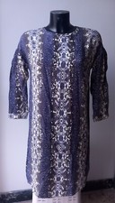 TRUSSARDI Kleid 36 38 Viskose blau schwarz we...