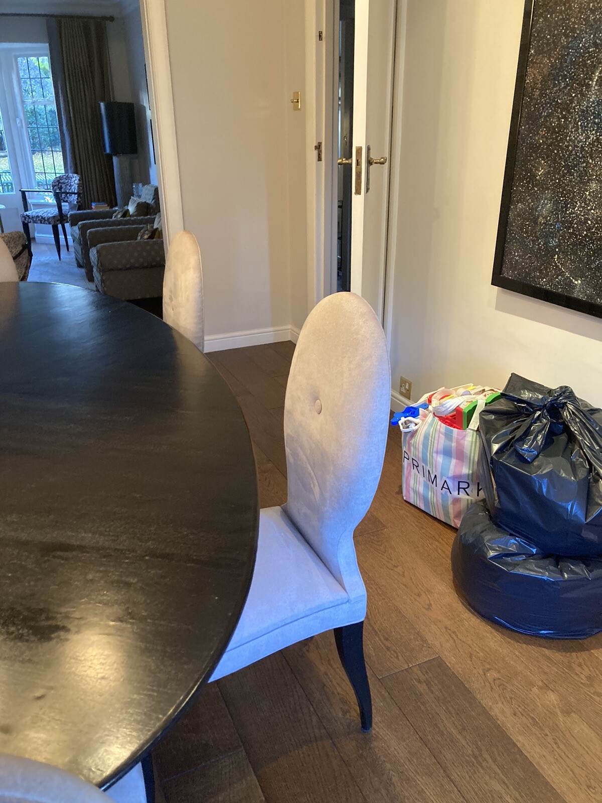 8 Designer’s Guild Upholstered dining chairs eBay