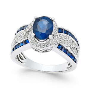 Gorgeous Women 925 Silver Wedding Rings Oval Cut Blue Sapphire Jewellery Sz 5-10