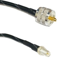 RFC195 Silver PL259 UHF Male to RP-SMA FEMALE Coax RF Cable USA Lot