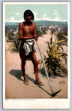 Postcard Arizona "The Man With the Hoe" Moki Indian Pueblo