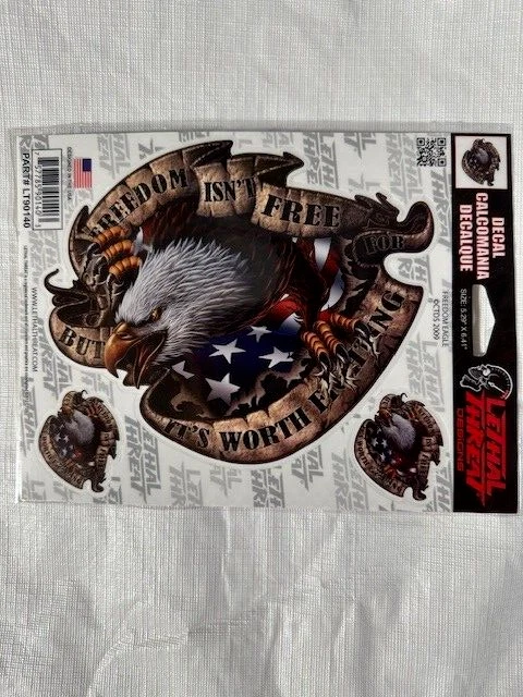 Calcomanías adhesivas Freedom Isn’t Free but It's Worth Fighting Bald Eagle Foto 2 de 4