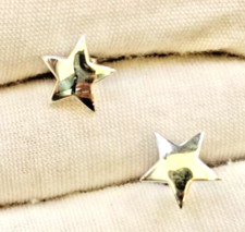 925 Silver Solid Metal Little Tiny "STAR" Push Back Womens Gift Stud Earring