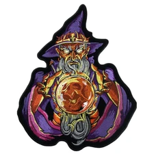 Wizard Skull Jacket Vest Back Patch - 10 X 12 Iron on Sew on
