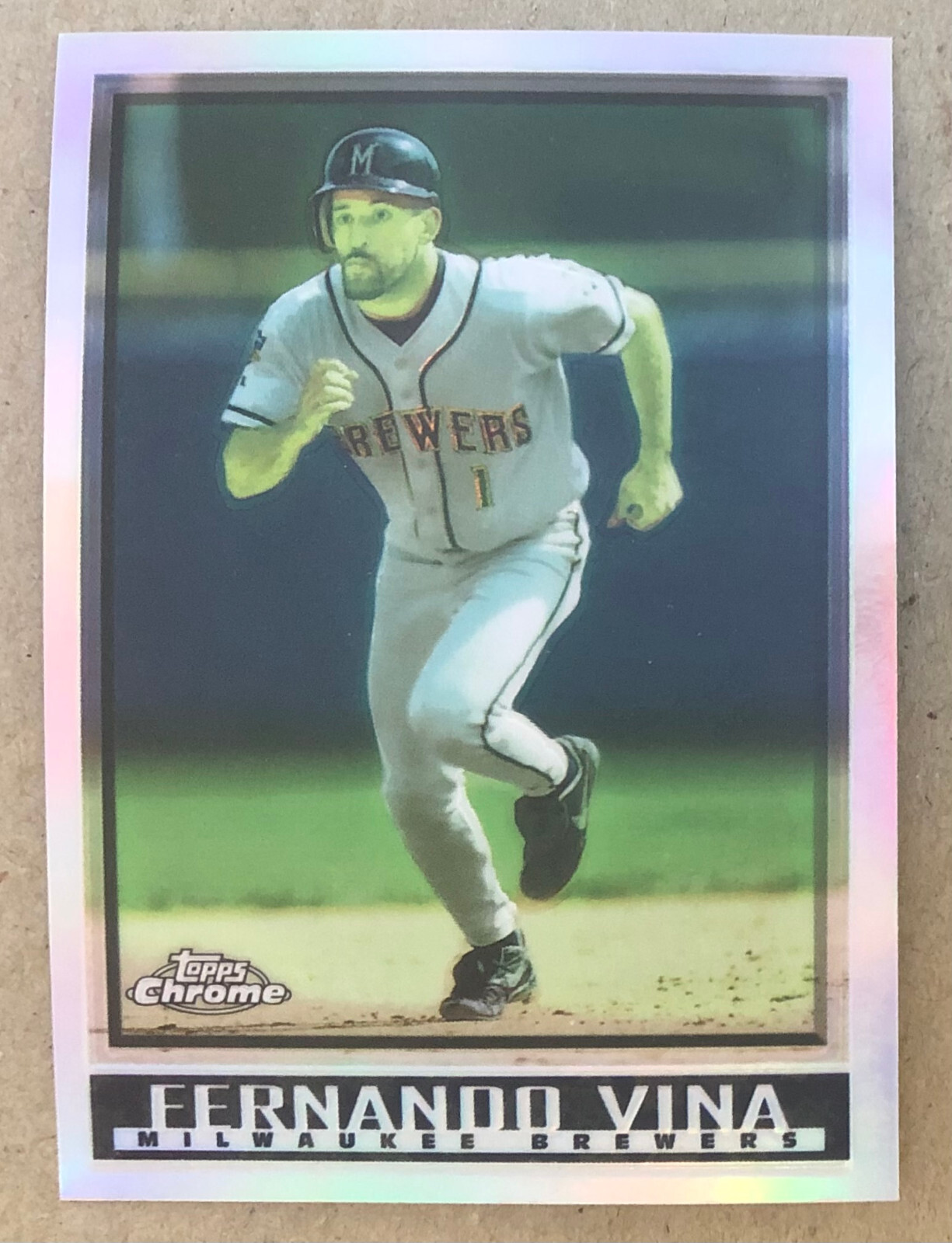 1998 Topps Chrome - Refractors - Fernando Vina - #353 - Brewers - NrMt-Mt