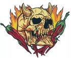 Chili Hot Pepper Sticker (2 Inch) Spicy Skull Flaming Ghost Fire