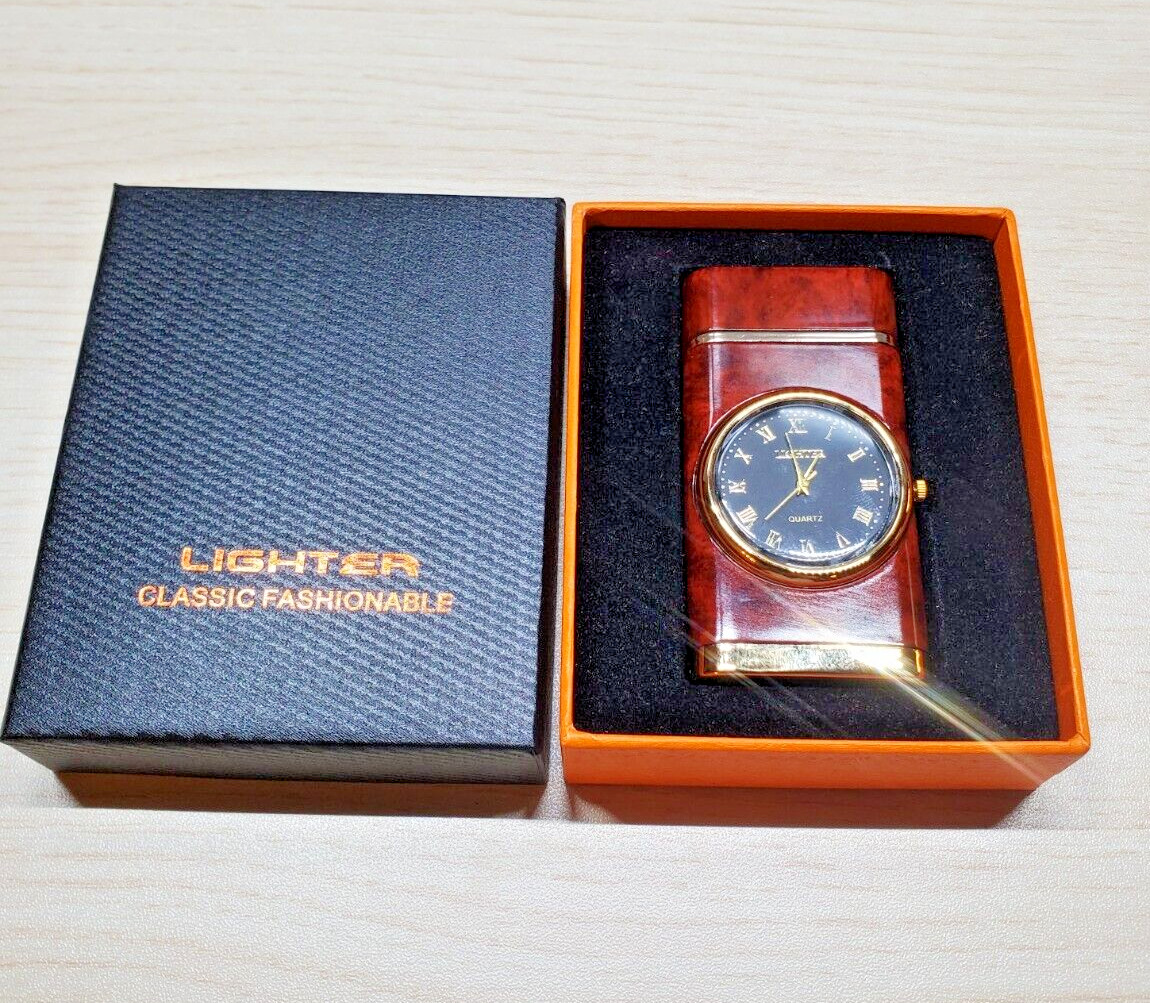 Torch/clock Quartz Light Up Clock-wood Color- Light New In Box