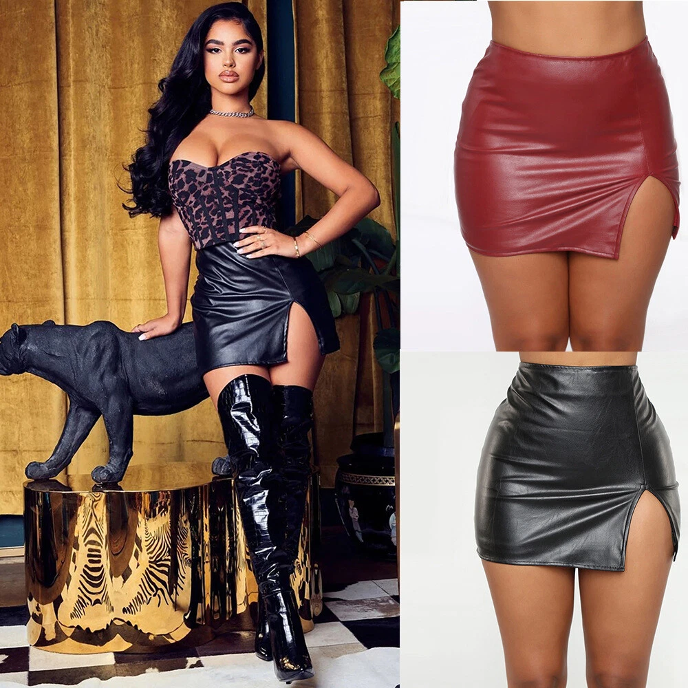 Leather Mini and short dresses for Women