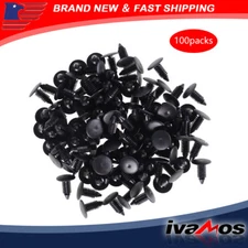 100 Pcs 8mm Car Hole Plastic Nylon Rivets Fastener Fender Bumper Push Pin Clips