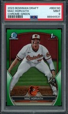 2023 Bowman Draft #BDC90 Mac Horvath Green 11/99 Orioles PSA 9
