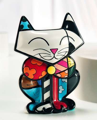 Romero Britto SAM Cat Figurine Size 6 IN ** NEW ** - 第 1/2 張圖片
