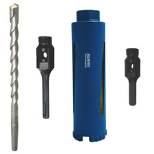 42mm x 150mm Diamond Core Drill Bit Set With SDS & Hex Adapter + Centre Drill