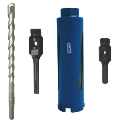 42 mm x 150 mm Diamant-Kernbohrkronen-Set mit SDS & Sechskant-Adapter + Zentrierbohrer 