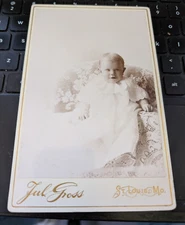1890's Cabinet Card- "A Gross St Louis Photo- The Cutest Baby in CC land"