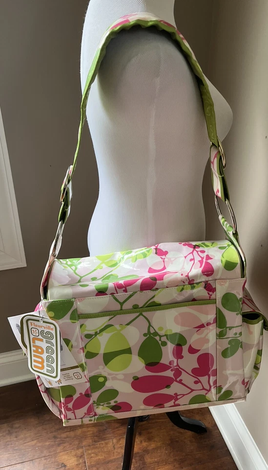 Bolso de pañales Fleurville MotherShip bebé en rosa y verde floral nuevo con etiquetas Foto 3 de 4