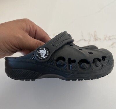 Crocs Baya Toddler Boys Clogs Size 8 Black Water Friendly Lightweight Sandals