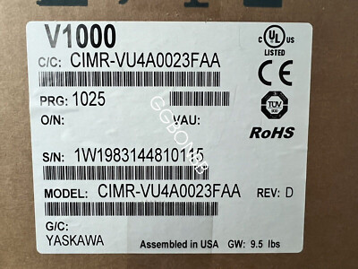 NEW Yaskawa V1000 Variable Frequency Drive CIMR-VU4A0023FAA FedEx or DHL or UPS