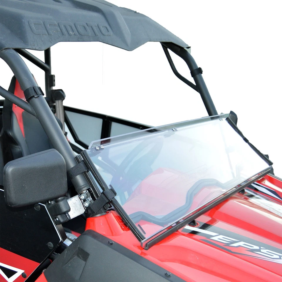 Clearly Tough CFMoto ZForce (500, 600, 800)-Full Folding Windshield - Lexan MR10 - Image 2 of 4