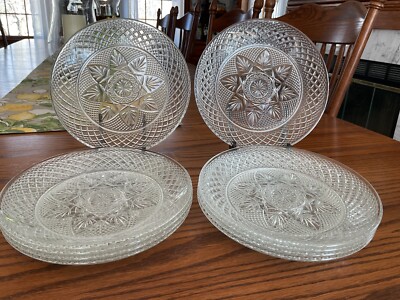10-Cristal D'Arques Luminarc Style 8  Clear Glass Luncheon/Salad Plates VTG MINT