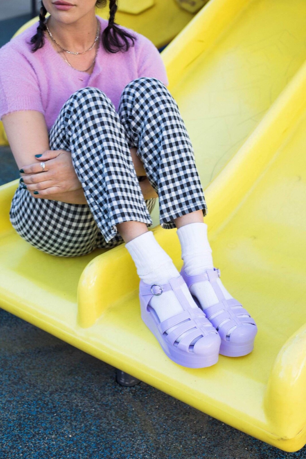 ANTHROPOLOGIE Jeffrey Campbell CANDIED JELLY PLATFORM FISHERMAN SANDAL  LILAC 10M | eBay